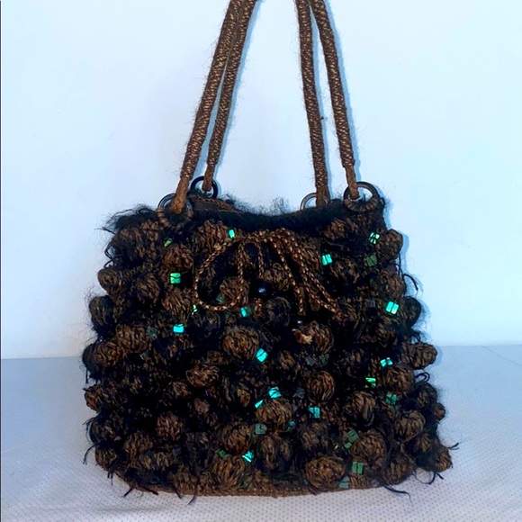 Sans-Arcidet Collection Paris Handbags - Sans-Arcidet Straw, Mohair and Sequins Basket Bag